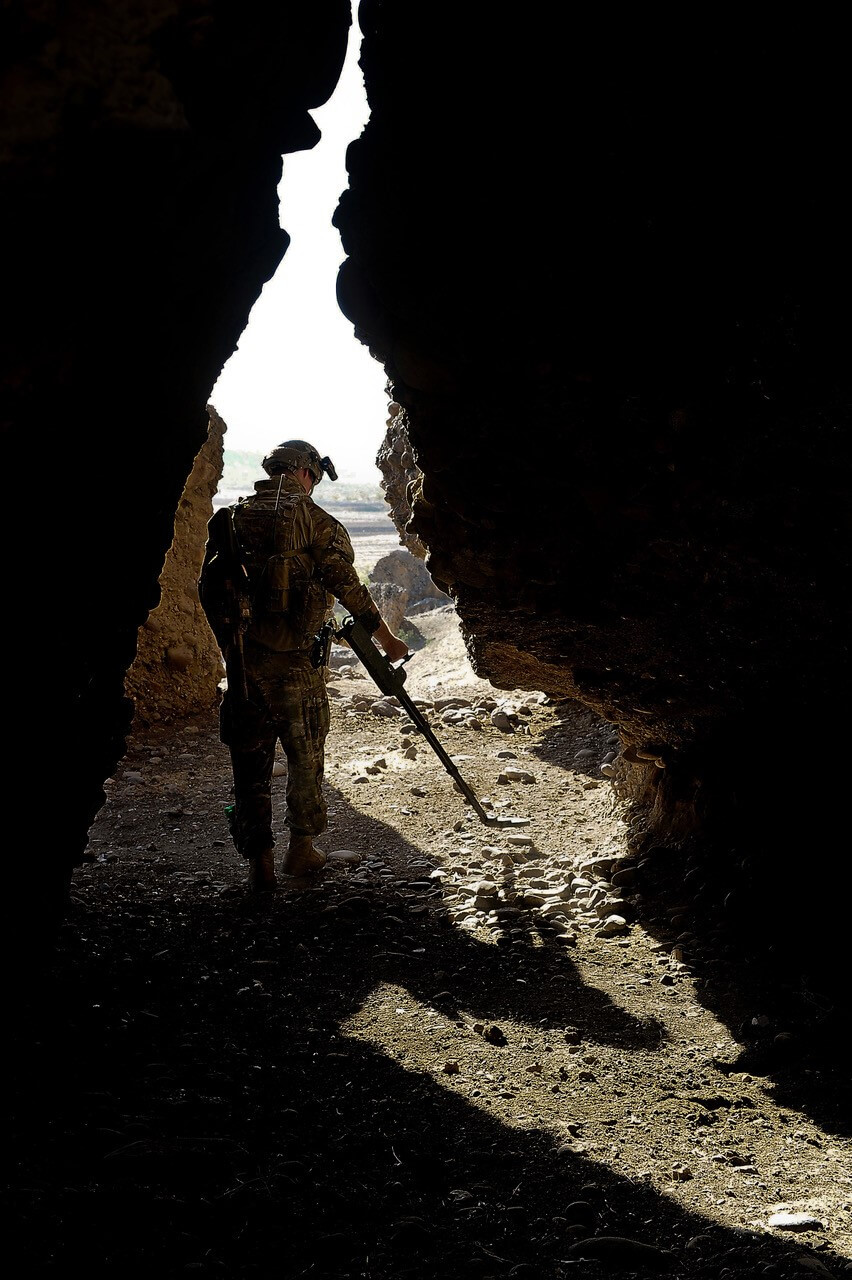 A member of 6 Section, 2 Troop during a search task in Uruzgan Province, 2013.